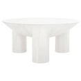 thumbnail image 4 of SAFAVIEH Couture Calhoun Contemporary Round Mango Wood Coffee Table, White Wash, 4 of 11