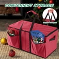 thumbnail image 6 of PayUSD Christmas Ornament Storage Box Stores up to 128 Holiday Ornaments Non-Woven Tear-Proof Christmas Ornament Storage Containers Xmas Ornament Organizer Storage Box, 3 inch Cube Compartments, Red, 6 of 7