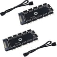 thumbnail image 1 of Argb Hub, Connecteur 1 à 11 Ports Argb 5V 3Pin Rvb Splitter Hub avec Port SATA/IDE (2 Pcs) - q36/YY, 1 of 1