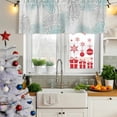 thumbnail image 5 of Aqua White Curtain Valances for Windows, Kitchen Valance Window Treatments Panel 2 Pack, Abstract Grey Chrysanthemum Flower Floral Rod Pocket Short Curtains for Bathroom Bedroom 54 x 18 Inch, 5 of 8
