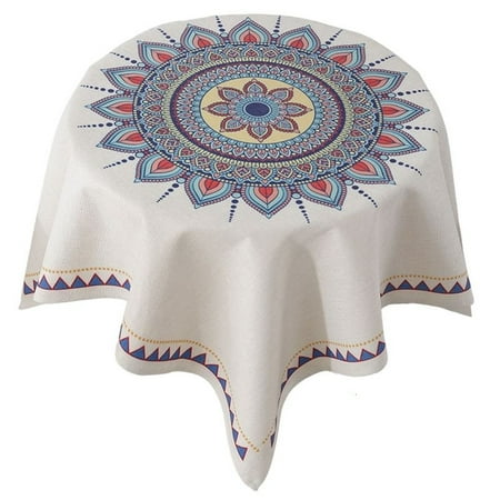 

Square Tablecloth For Round Table Cotton Linen Table Cloth Waterproof And Anti-scald Table Cover For Living Room Dining Room Kitchen-TO-140*140cm