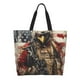 thumbnail image 1 of Disketp Bald Eagle Soldier Bolsa Tote Estampada para Mujer, Bolso de Hombro y de Mano para Compras y Viajes, 1 of 8