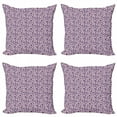 thumbnail image 1 of Abstract Throw Pillow Cushion Case Pack of 4, Repetitive Pattern with Abstract Spotted Simple Shapes Bicolour Design, Modern Accent Double-Sided Print, 4 Sizes, Blush Dark Lavender, by Ambesonne, 1 of 2