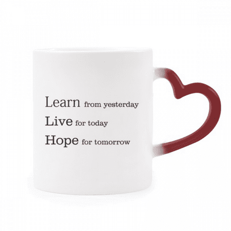 

Learn Live Hope Quote Heat Sensitive Mug Red Color Changing Stoneware Cup