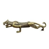 Leopard Figurine Brass Statue Home Office Table Decoration Animal Figurines Toys