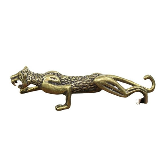 Leopard Figurine Brass Statue Home Office Table Decoration Animal Figurines Toys