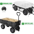 thumbnail image 3 of Steel Garden Cart Folding Utility Wagon with Removable Cart Liner, 500lbs Load Capacity, for Garden Farm, 3 of 9