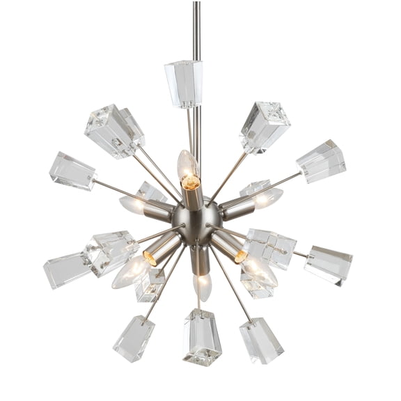 Woodbridge Lighting Stardust 6-light Steel & Glass Sputnik Chandelier in Nickel