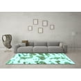 thumbnail image 3 of Ahgly Company Machine Washable Indoor Round Abstract Turquoise Blue Modern Area Rugs, 8' Round, 3 of 4
