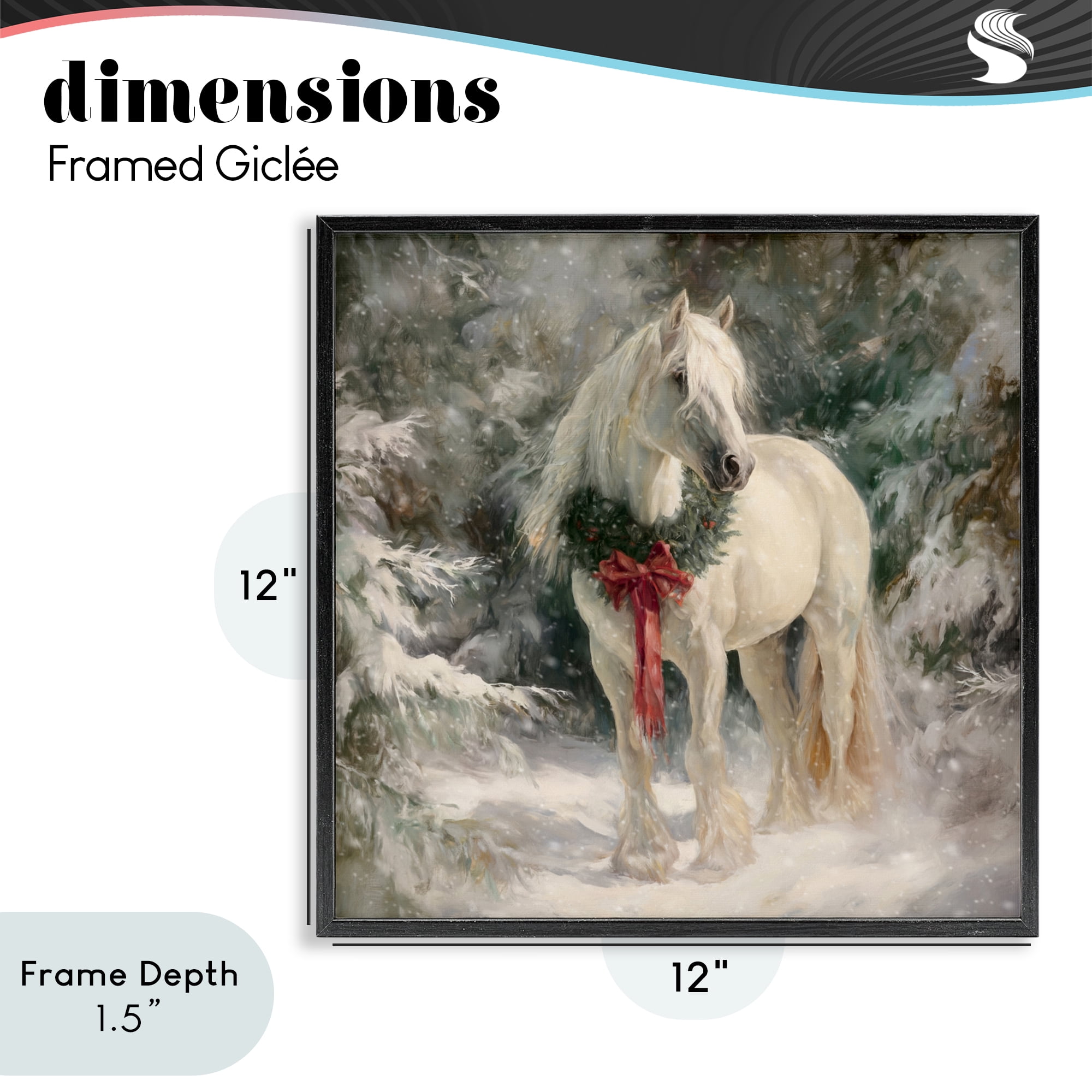 Stupell Industries Pretty Christmas Mare Black Framed Giclee Art, design by Tina LeCour