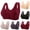 16# Deep Red, variant on Daisy Bras for Older Women, Comfortable Convenient Front Close Button Bras for Older Women No Underwire Black 36