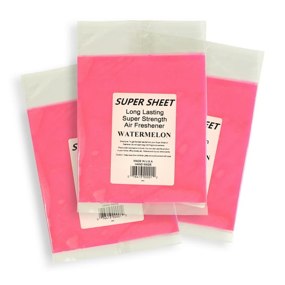 Jenray Super Sheet Large (8"x7") Under Seat Car Air Freshener, 3-Pack (Watermelon)