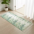 thumbnail image 3 of Hallway Runner Rug 2'x 6', Sage Green Eucalyptus Reversible Washable Rug with Tassels, Farmhouse Botanical Leaves Decorative Modern Soft Carpet Mat for Living Room, Kitchen, Dining Room, 3 of 9