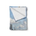 thumbnail image 2 of New York Soft Flannel Fleece Throw Blanket, Liberty in NYC Harbor Urban City Print Famous Cultural Landmark Picture, Cozy Plush for Indoor and Outdoor Use, 70" x 90", Mint Blue, by Ambesonne, 2 of 6