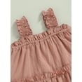 thumbnail image 6 of Arvbitana Baby Girls Summer Solid Color Casual Dresses Kids Sleeveless Sling Sundress Toddler Ruffle A-line Princess Dress for Party 3M-4T, 6 of 8