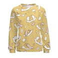 thumbnail image 4 of Gudetama Women's Casual Crew Neck Sweatshirt Long Sleeve Pullover Tops, 4 of 8