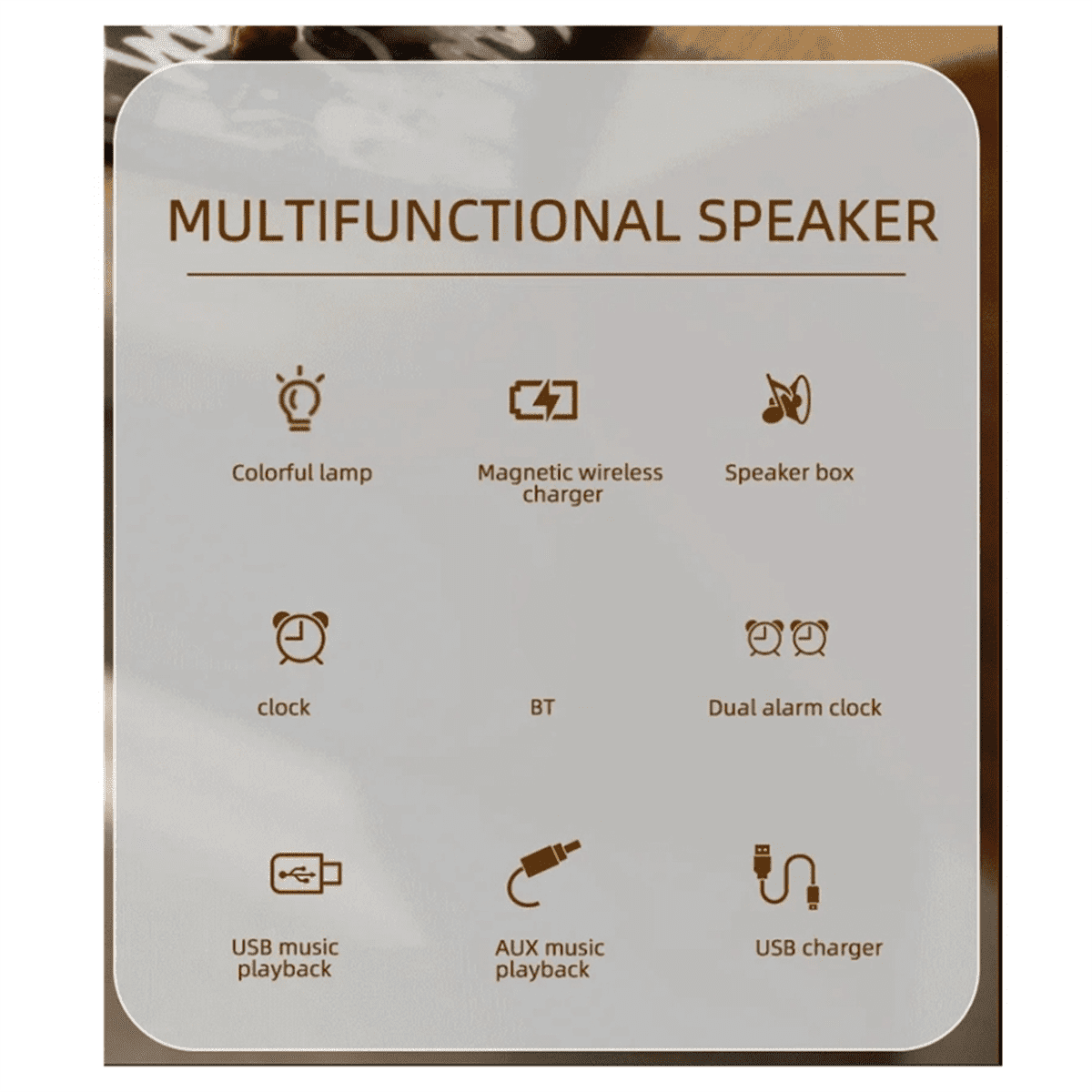 Alarm Clock with Wireless Charging, 3 in 1 Bluetooth Speaker, Digital Alarm Clock with RGB Light Clock and Speaker, LED Large Display Digital Alarm Clock for Teens Girls Boys (White)
