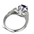 thumbnail image 3 of Vintage 1.50 Carat Blue Sapphire and Diamond Art Nouveau Engagement Ring in 10k White Gold, 3 of 4