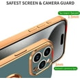 thumbnail image 3 of for Gray iPhone 15 Pro Max Case with Ring Holder Kickstand [with Magnetic] Soft TPU Bumper, Glitter Gold Electroplated Cover Full Camera Protective Phone Case for iPhone 15 Pro Max 2023, 3 of 13