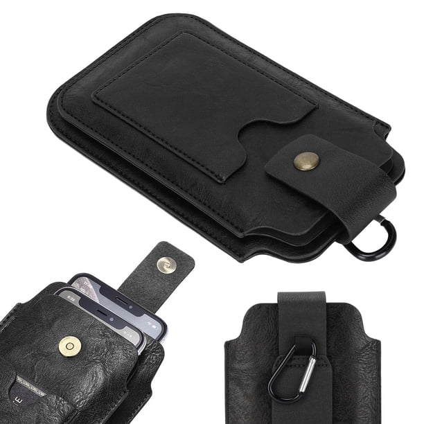 Funda De Teléfono PU De Cuero, Soft Prevented Spectores 2 Teléfono Móvil Resistente Al Desgaste Pedido De Huellas Dactilares Vestena De Bolsas De Cintura Para Trabajos Al Aire