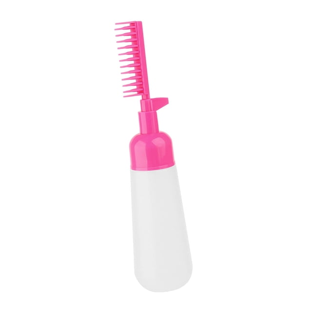 Botella con aplicador de peine de raíz vacía de 160 ml, botella con cepillo para teñir el cabello para salón de belleza y hogar