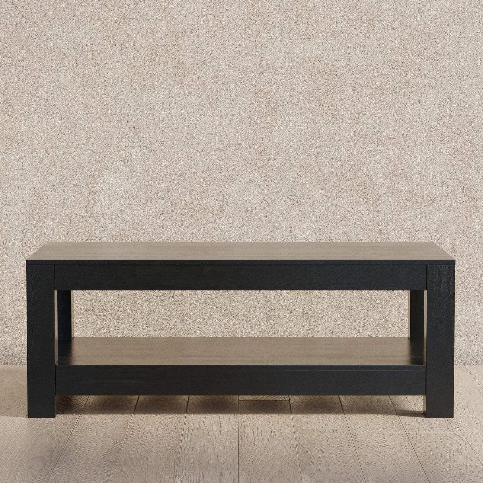Maven Lane Paulo Wooden Coffee Table in Weathered Black Finish