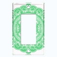 thumbnail image 5 of Metal Light Switch Plate Cover Mandala Neon Green Flower Tile Pattern MDL071, 5 of 13