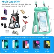 Waterproof phone pouch [3-pack] double space waterproof phone case with adjustable lanyard water proof cell phone pouch for iPhone IPX8 underwater phone cases phone dry bag for vacation beach swimming