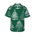 thumbnail image 3 of Balery Christmas Trees Print Men's Hawaiian Shirts Short Sleeve Beach Shirt Relaxed Fit Vacation Button Down Shirts-Small, 3 of 9