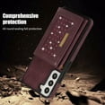 thumbnail image 6 of Feishell Crossbody Wallet Women Case for Samsung S20 FE,[RFID Blocking] Credit Card Holder Phone Case with Strap,PU Leather Purse with Lanyard Bling Flip Cover for Samsung Galaxy S20 FE, Wine Red, 6 of 10