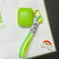 thumbnail image 1 of For Airpods 2 Pro 1 3 Earphone Case Fluorescence Orange Green Rope Keyring Cases Cute Soft Silicone Solid Color Headphone Cover E for AirPods Pro, 1 of 6