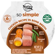 Nutro So Simple Meal Complement Adult Wet Dog Food Chicken Recipe in Bone Broth, 2 oz. Tubs, (Pack of 10) C25