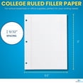 thumbnail image 2 of czcpp-Filler Paper 8 x 11 Wide Rule, Loose Leaf 3-Hole Punched Filler Paper, Legal Ruled, (200/Pack), 2 of 4