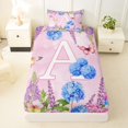 thumbnail image 3 of Manfei Lovely Letter A Twin Sheets,Sweet Flower Bedding,Multicolored,3-Piece, 3 of 6