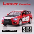 thumbnail image 1 of Scale 1/32 Lancer Evolution Metal Diecast Alloy Pull Back Sound Light Toys Cars Model Gift For Boys Child Kids Toy Vehicles, 1 of 7