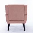 thumbnail image 6 of Soft Velvet Armchair Sofa, Velvet Upholstered Accent Chair with Black Legs and Armrest, Ergonomics Design Chair for Living Room Bedroom Indoor Home, Pink, 6 of 7