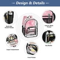 thumbnail image 5 of PVC Transparent Backpacks Clear Backpack for Travel and Outings Pink Background with Hearts, 5 of 7
