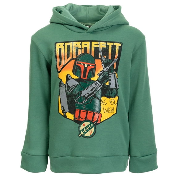 Star Wars Boba Fett Big Boys Fleece Pullover Hoodie Little Kid to Big
