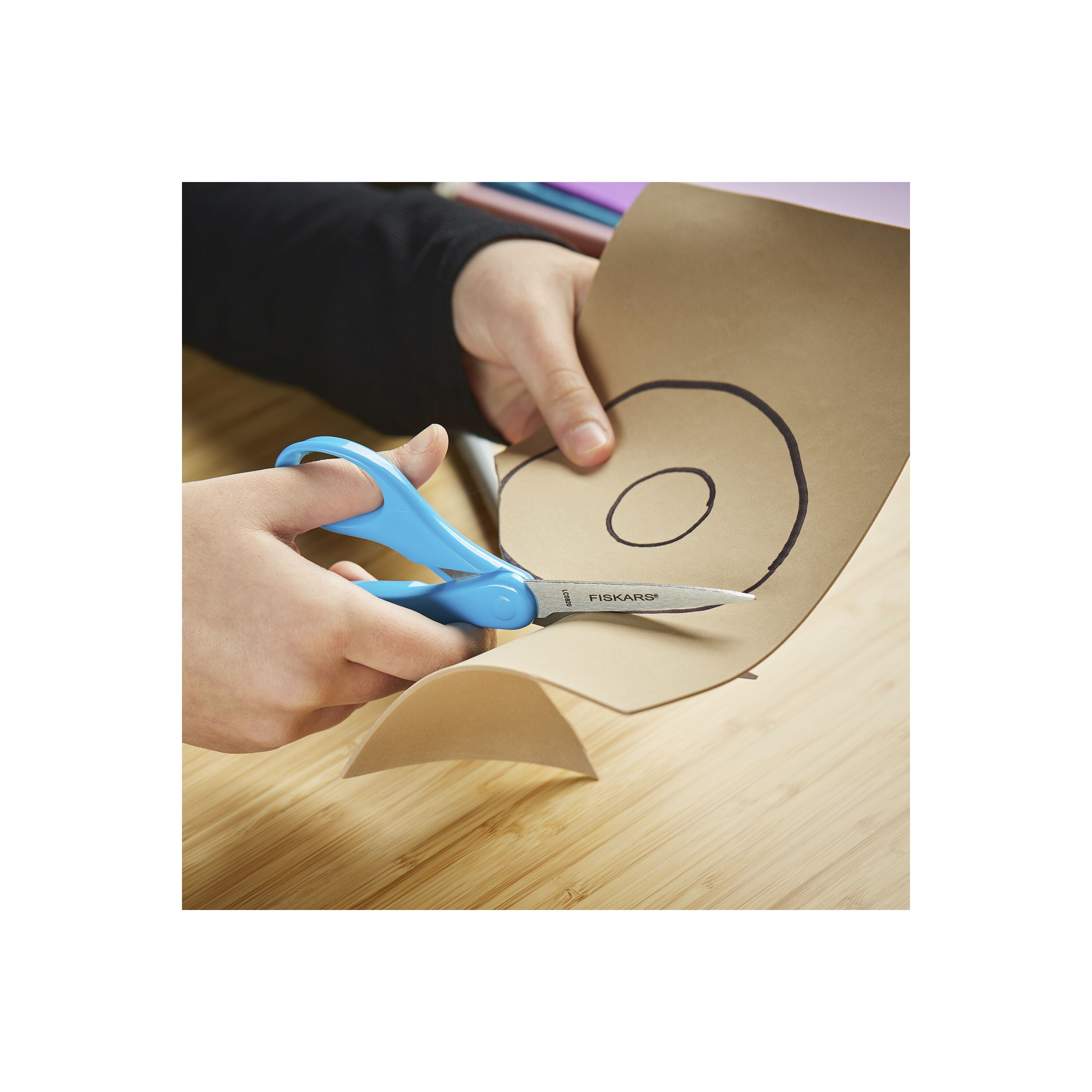 Fiskars 7 Student Glitter Scissors for Kids 12+ (2-Pack) - Scissors for School or Crafting - Back to School Supplies - Black, Turquoise