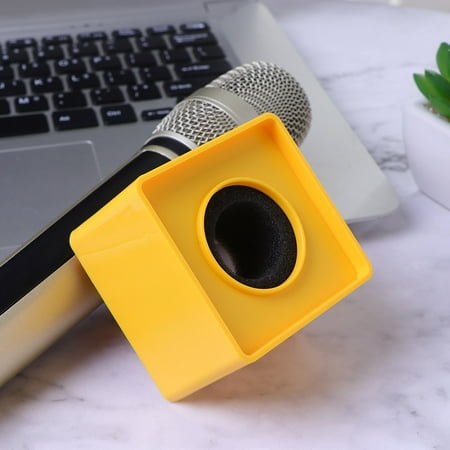 

Microphone station logo 2Pcs Portable ABS Injection Molding Square Shaped Interview Mic Microphone Logo Flag Station Logo(Yellow)