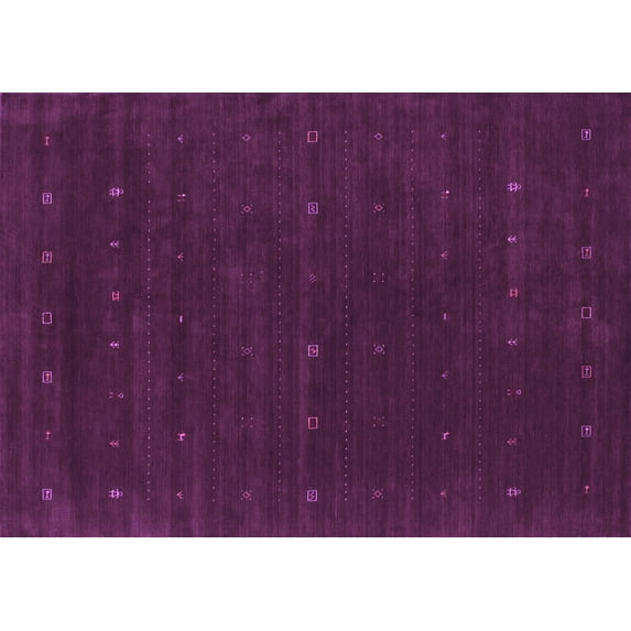 Ahgly Company Indoor Rectangle Abstract Purple Contemporary Area Rugs, 4' x 6'