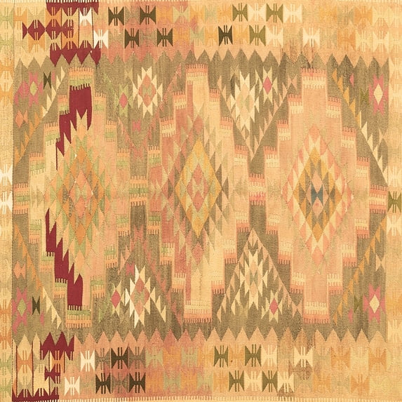 Ahgly Company Indoor Square Southwestern Brown Country Area Rugs, 3' Square