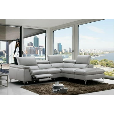 J&M Furniture Viola Premium Leather Sectional in Right Hand Facing Chaise