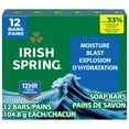 thumbnail image 3 of (4 pack) Irish Spring Moisture Blast Deodorant Bar Soap for Men, 3.7 oz Bar (12 Pack), 3 of 8