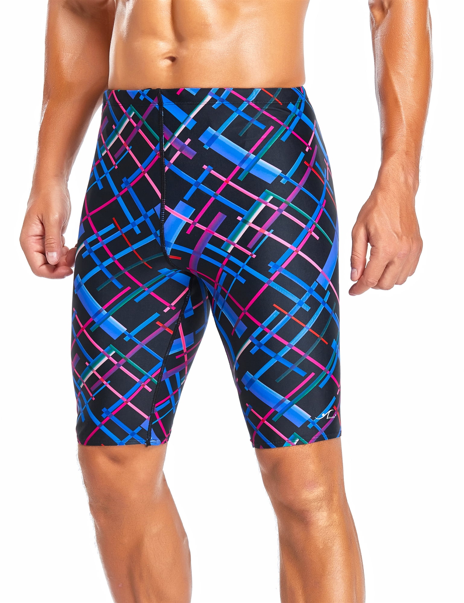 Adoretex Boy's/Men's Printed Cross Puzzle Swim Jammer (MJ017) - Blue Combo - 26