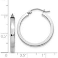 thumbnail image 5 of 14K White Gold 2X3mm Rectangle Tube Hoop (25 X 2) Made In Peru t1044, 5 of 6