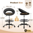 thumbnail image 3 of BESTFAIR Office Drafting Chair - Bar Stools with Back Support, Adjustable Foot Rest and Wheels, Shop Rolling Swivel Chair for Standing Desk Counter Kitchen Salon Home Vanity, Black 2 Pack, 3 of 18