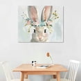 thumbnail image 2 of Orinice Rabbit Floral Crown Beatrix Potter Fine Art Aesthetic Poster & Print Wall Painting for Home Decor - Ready to Hang Canvas Wall Art for Living Room Bedroom Office 20x16in, 2 of 6