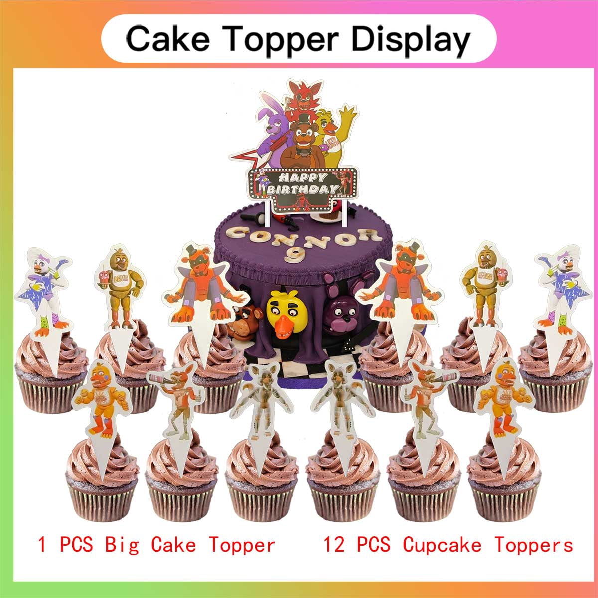 Five Nights at Freddy's Birthday Cups Party Supplies Plates Decorations Cake Topper Decor