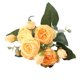 thumbnail image 2 of Ramo de flores 5 cabezas Capullos de rosas artificiales Boda decorativa Tela de seda de plástico Flor falsa, Amarillo Kearding HA6434-02B, 2 of 6